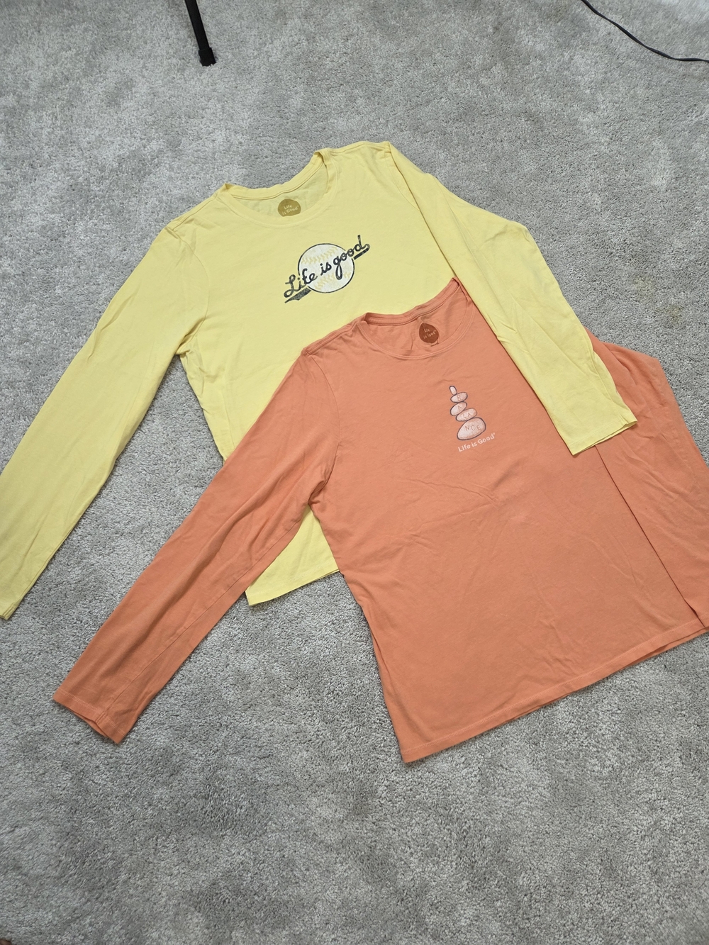 Life Is Good Long Sleeve Cotton Tees BUNDLE Size Large